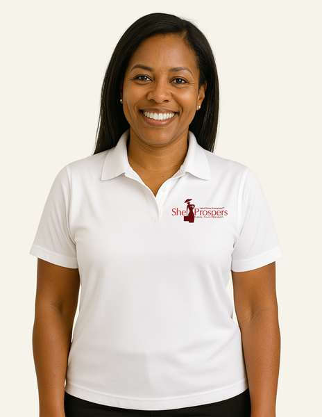 She Prospers Polo-White