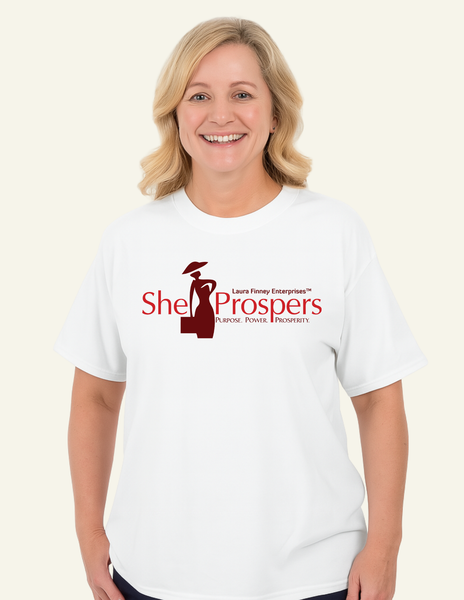 She Prospers Unisex T-Shirt-White