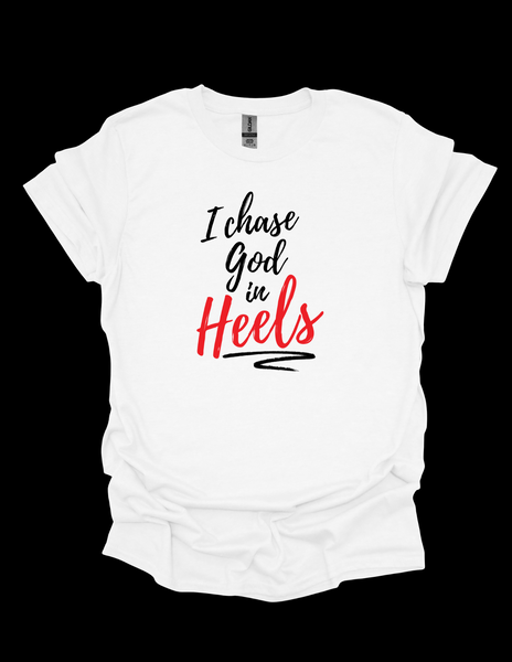 I Chase God In Heels-White