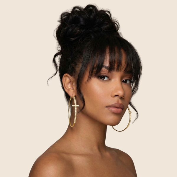 The Faith Over Fear Hoop Earrings-Gold