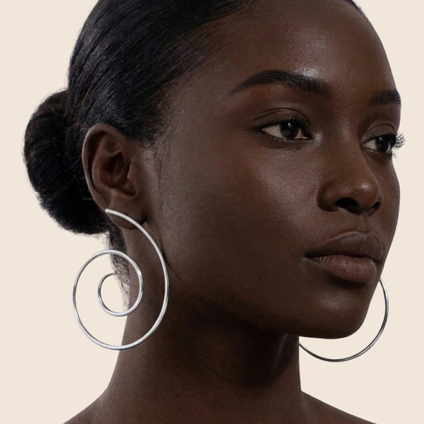 The Spiral Statement Hoops-Silver