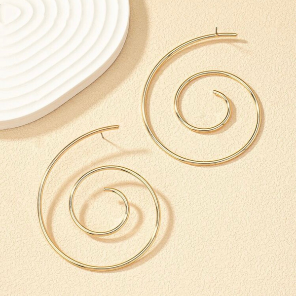 The Spiral Statement Hoops-Gold