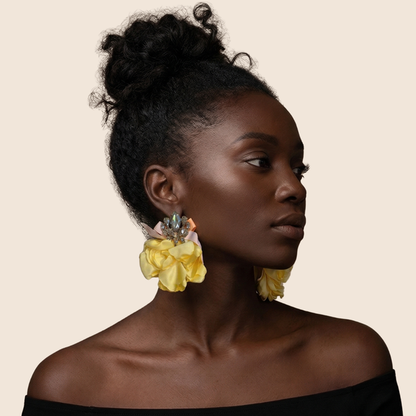 The Jewel Bloom Earrings-Yellow