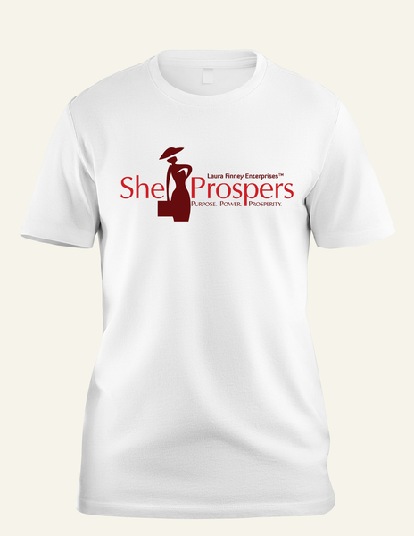 She Prospers Unisex T-Shirt-White