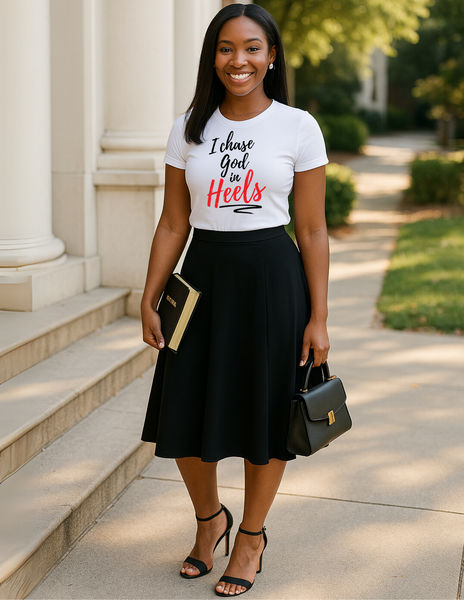 I Chase God In Heels-White