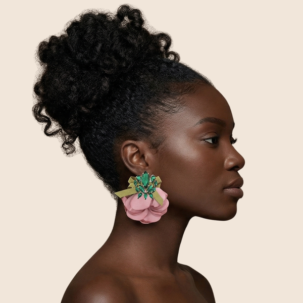 The Jewel Bloom Earrings-Pink