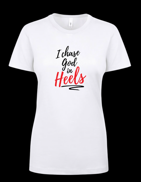I Chase God In Heels-White
